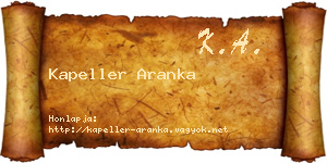 Kapeller Aranka névjegykártya