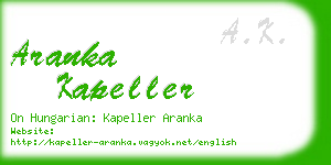 aranka kapeller business card